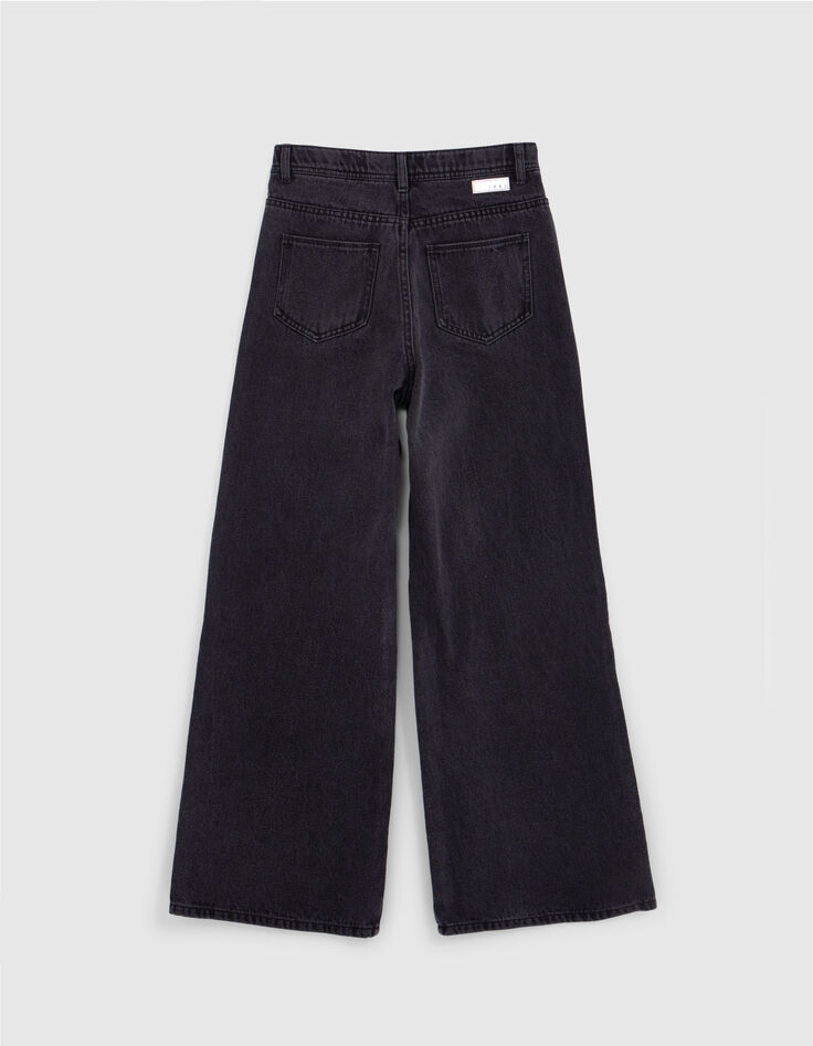 Graue verwaschene LARGE-Jeans für Mädchen-5