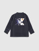 Polo navy nido de abeja bandera espalda bebé niño -3