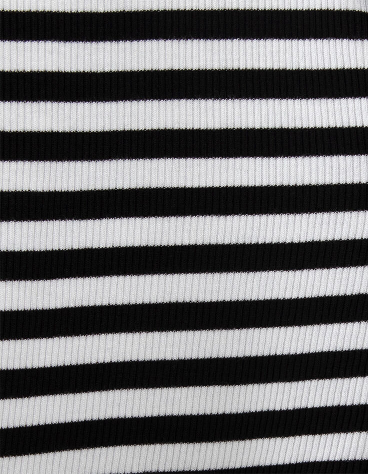Schwarz-Weiß gestreiftes Mädchen-T-Shirt mit Schleife-6