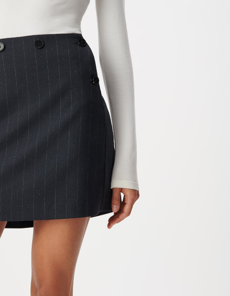 Women's short navy striped tennis skirt suit-5