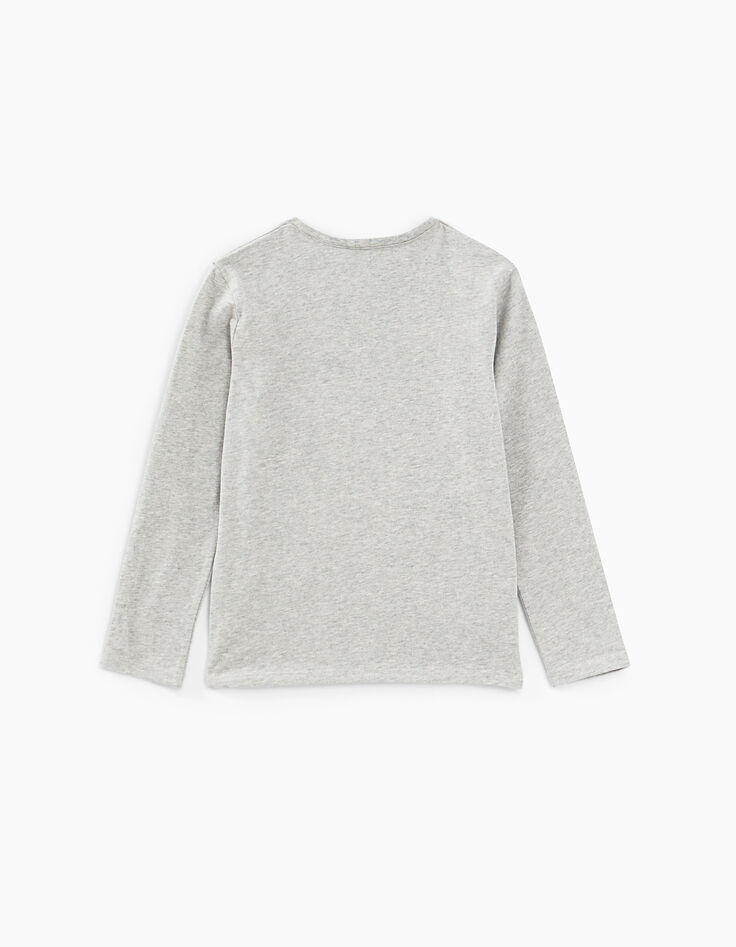 Camiseta gris visual calavera con cascos niño -4