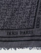 Foulard carré gris jacquard motif monogramme IKKS Femme-3