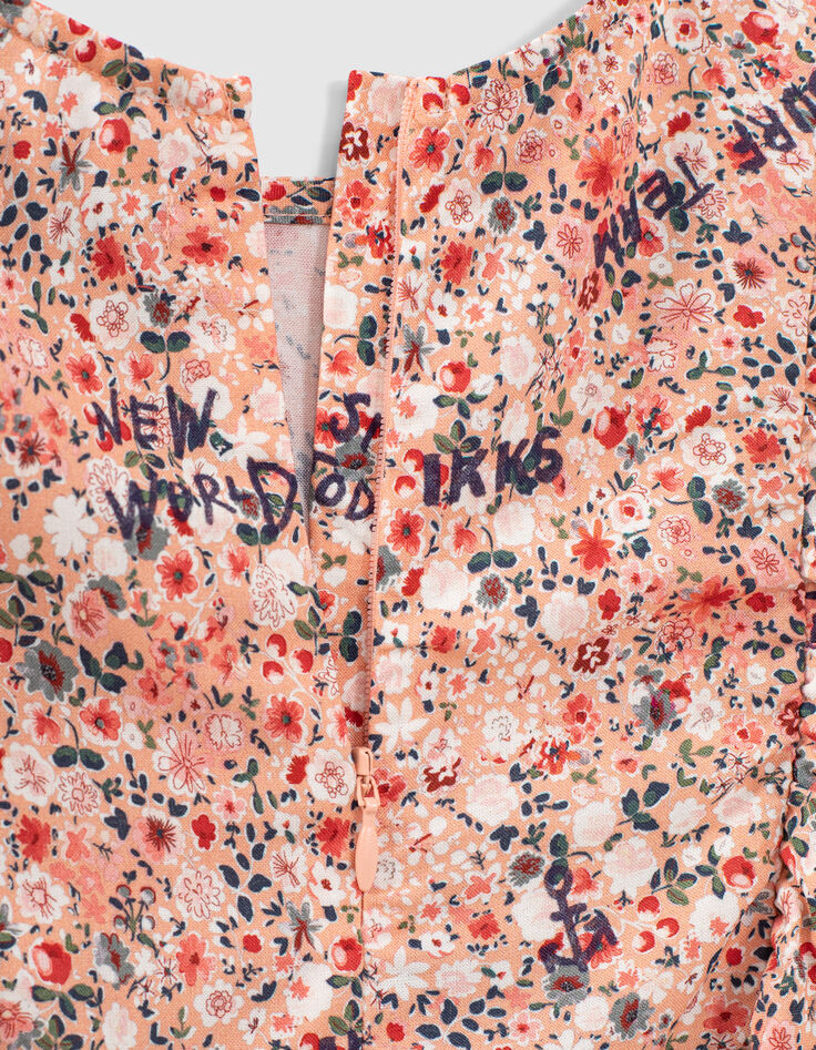 Aprikosenfarbene Ecovero&reg;-M&auml;dchenbluse mit Blumenprint-5