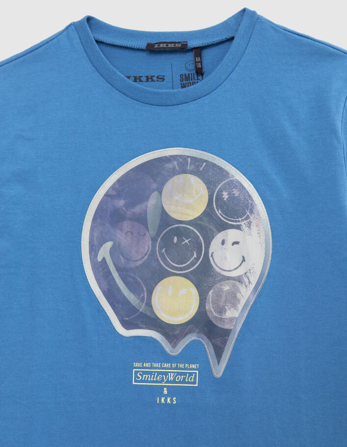 Boys’ blue T-shirt with lenticular SMILEYWORLD image - IKKS