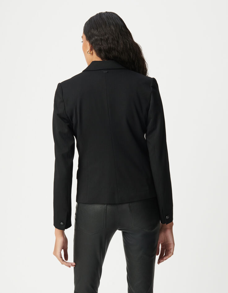 Americana twill negra entallada mujer-3