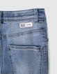 Mädchen-Slimjeans, Vintage, Bio, hohe Taille, Light Blue-6