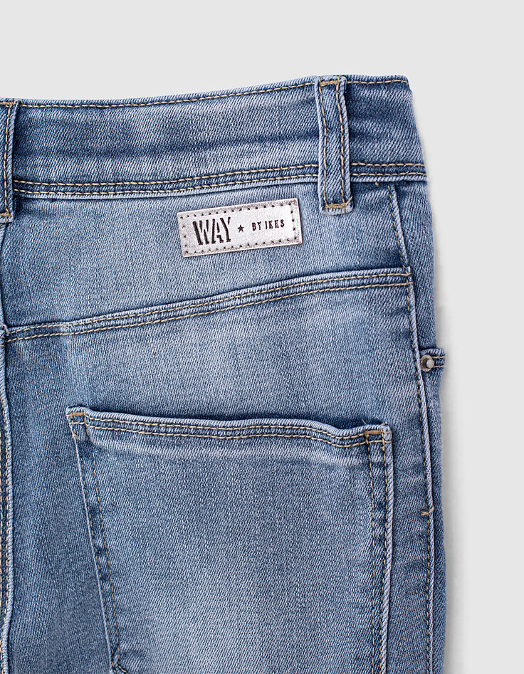 Mädchen-Slimjeans, Vintage, Bio, hohe Taille, Light Blue-6