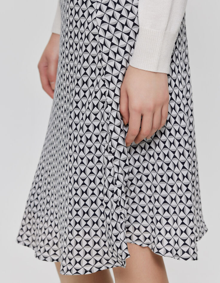 Gebroken witte rok met geometrische print Dames-4 Gebroken witte rok met geometrische print Dames-4