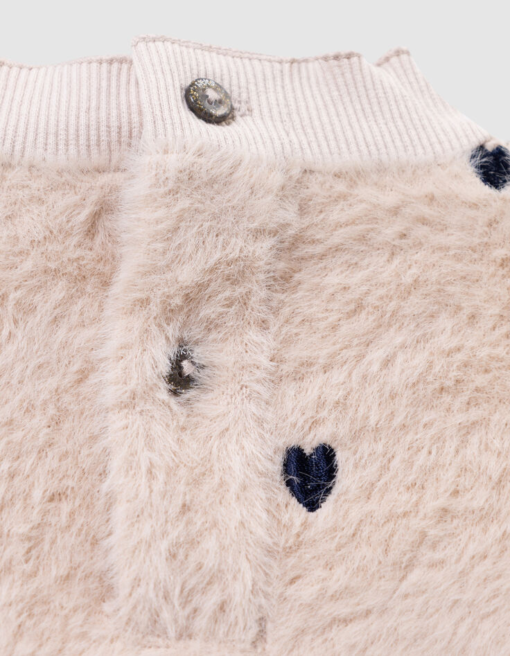 Baby girls’ beige sweatshirt and velvet shorts outfit-9