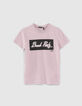 T-shirt mauve chiné garçon-1