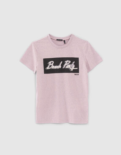 T-shirt mauve chiné garçon - IKKS