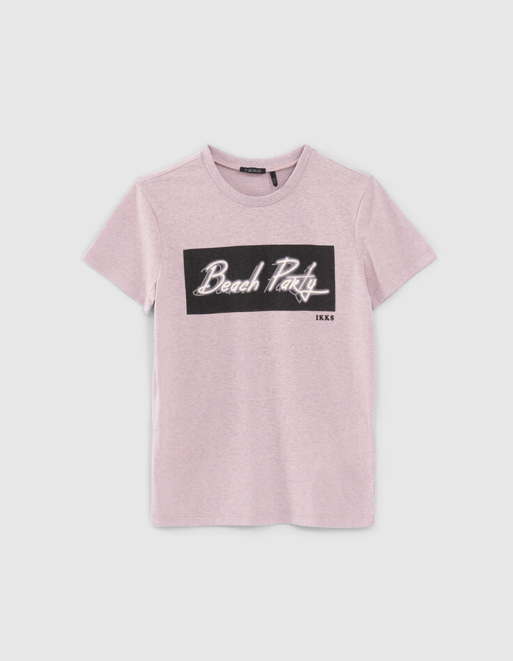 T-shirt mauve chiné garçon-1