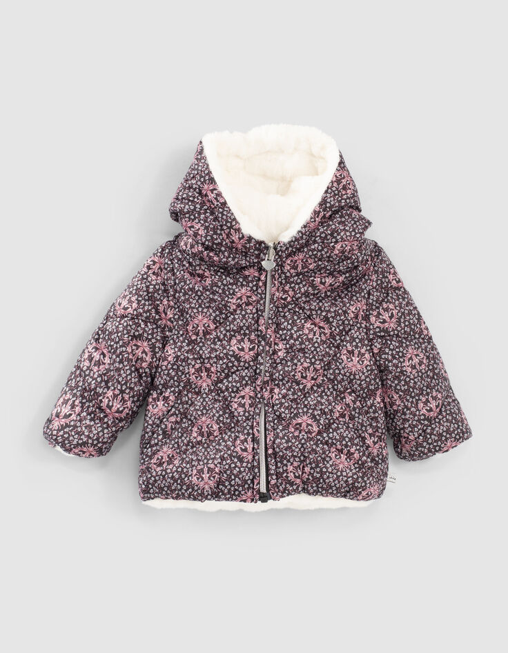 Wendesteppjacke in Schwarz und Weiß für Babymädchen-1