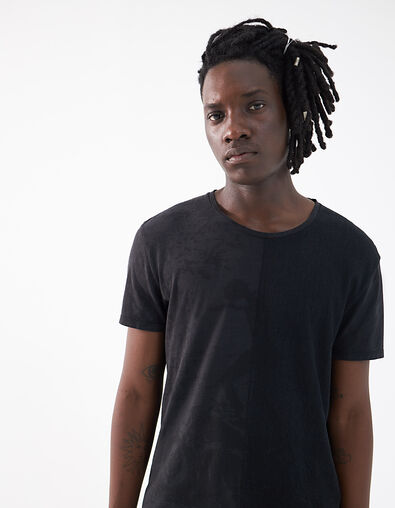 Men’s black T-shirt with biker image - IKKS