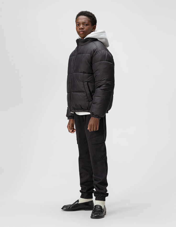 Jungen-Wendesteppjacke mit abnehmbarer Kapuze-3 Jungen-Wendesteppjacke mit abnehmbarer Kapuze-3