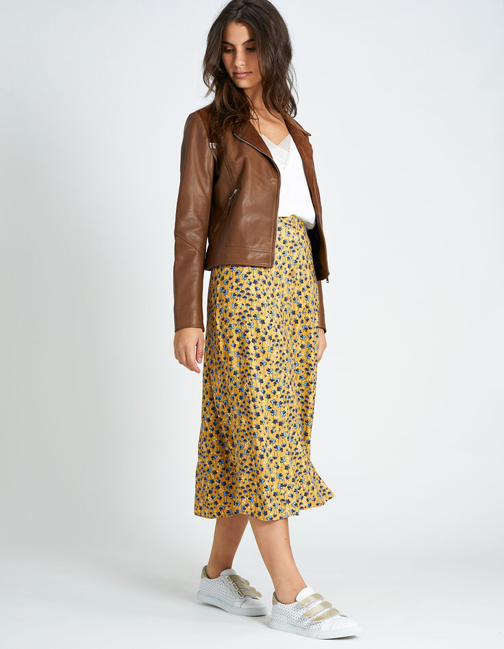 Gelber Midi-Blumenrock I.Code-7