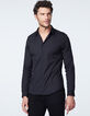 Men’s black SLIM shirt with hidden buttons-3