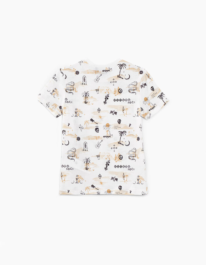 Cremeweißes Jungen-T-Shirt mit Kasbah Rock Print  - IKKS