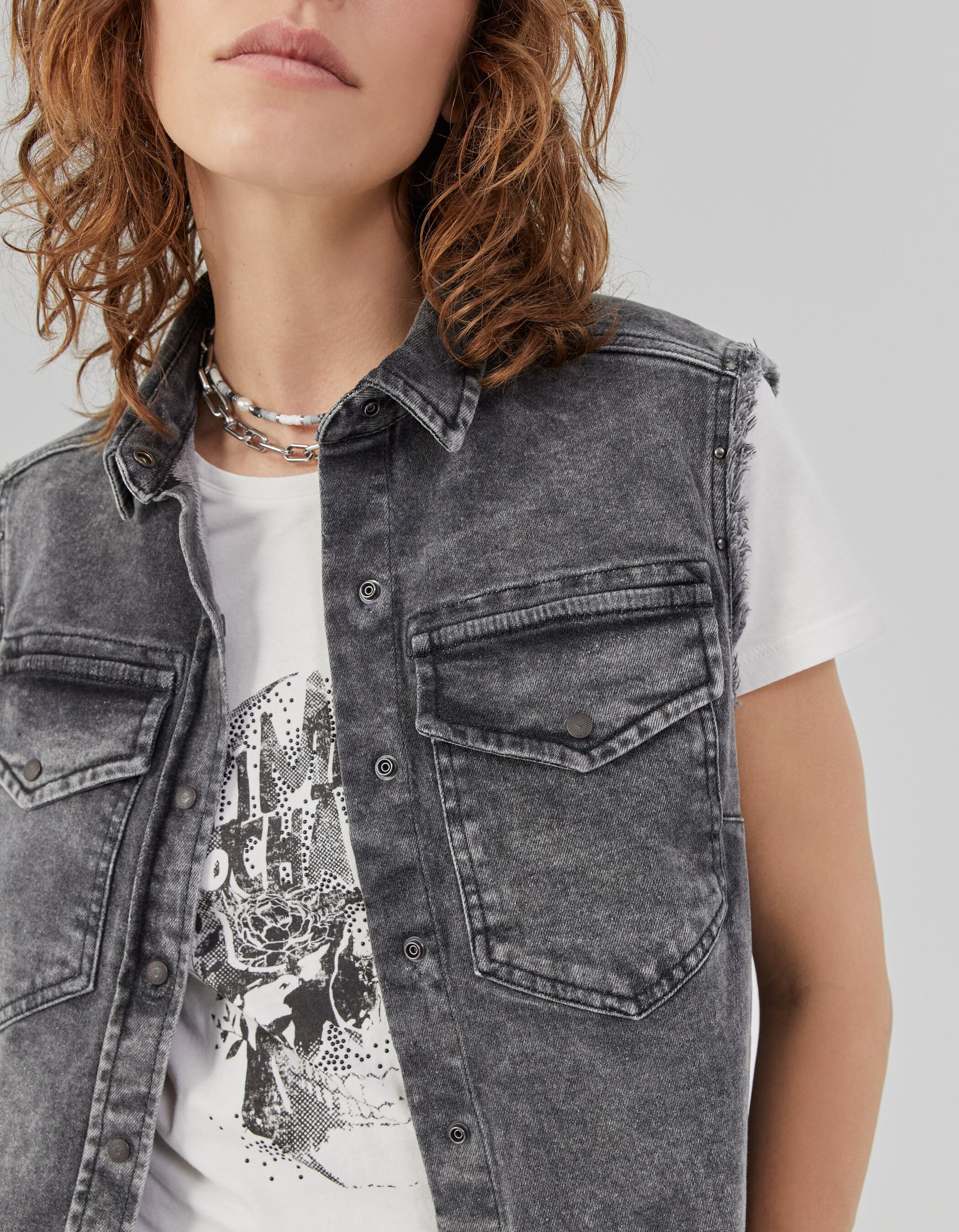 Sobrecamisa gris on sale mujer