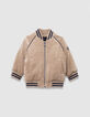 Boys’ beige corduroy varsity-style jacket-1