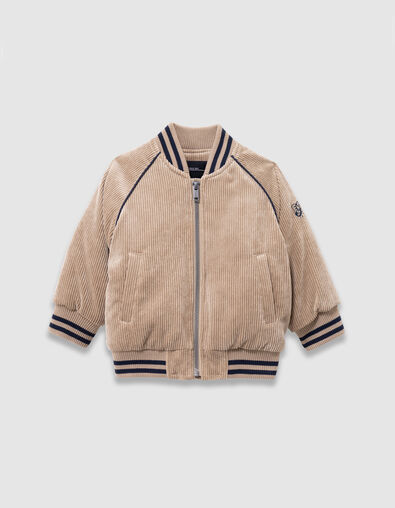 Boys’ beige corduroy varsity-style jacket - IKKS