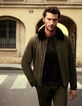 Men’s military khaki jacket with removable fur collar-1