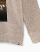 Sweat beige chiné photoprint rockeur garçon -4