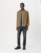 Men’s beige organic cotton needlecord regular shirt-2