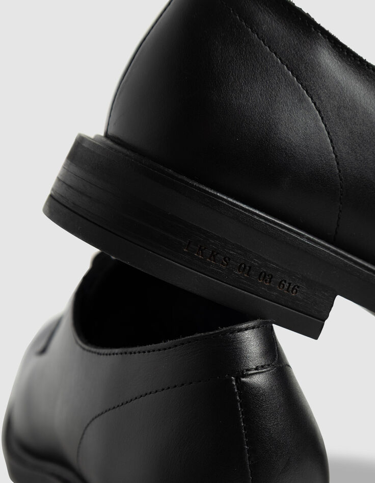 Schwarzes Leder Derbies Herren-6