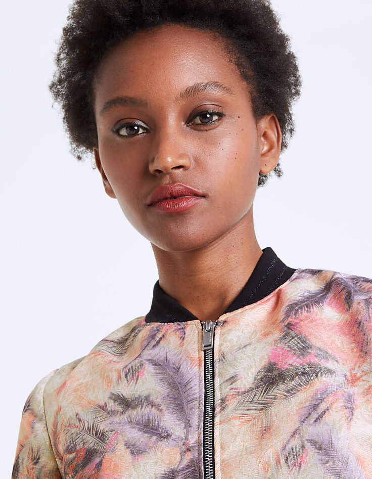 Women’s metallic palm print bomber jacket-4