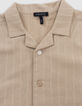 Chemise beige coton bio motifs rayures garçon-5
