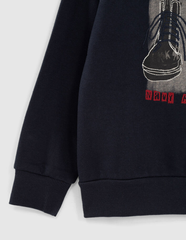 Jungensweatshirt mit Stiefeletten mit Schnürsenkeln -5