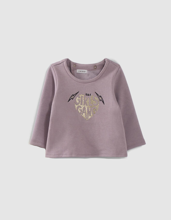 Baby girls’ 2-in-1 violet sweatshirt/ecru T-shirt-7