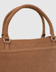 Roestbruine leren shopper The Artist Dames-5