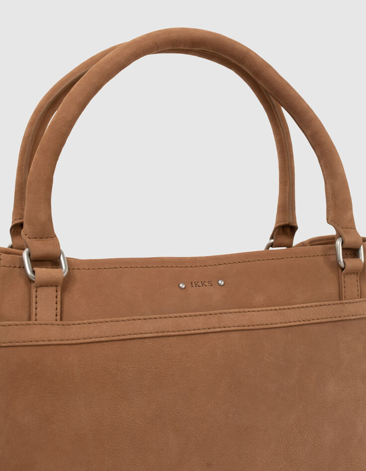 Roestbruine leren shopper The Artist Dames-5