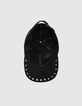 Women&rsquo;s black studded corduroy cap-6