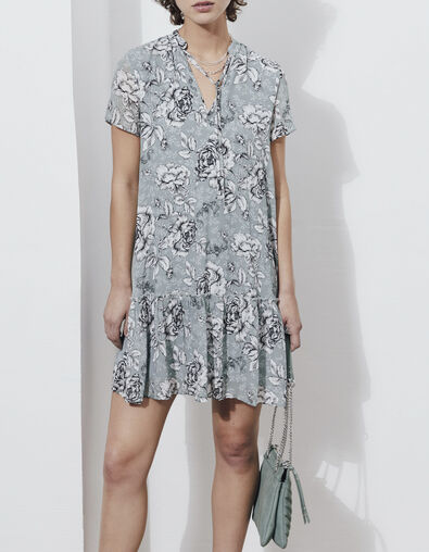 Robe babydoll manches courtes imprimé floral vintage femme - IKKS