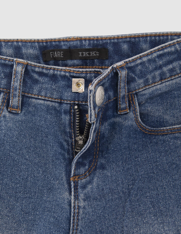 Jean FLARE bleu Waterless avec ceinture-foulard fille-5