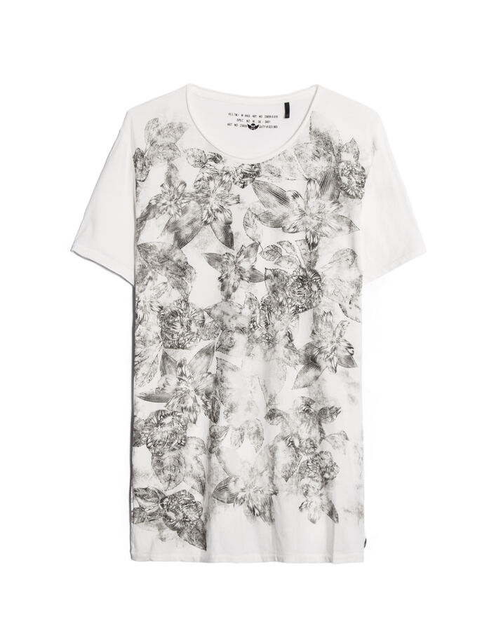 T-Shirt Asphalt Fleur Noir Taille XL - Coton 100% - Style Grunge Vintage
