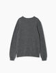 Pull indigo, kaki, blanc en tricot chiné garçon -3