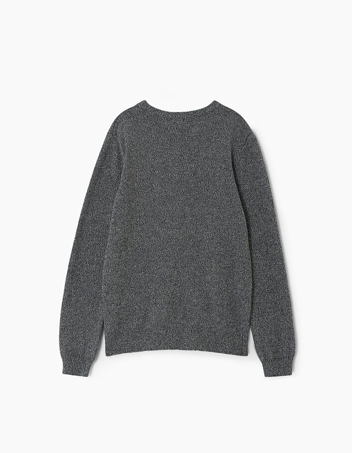 Boys’ indigo, khaki, white marl knit sweater  - IKKS