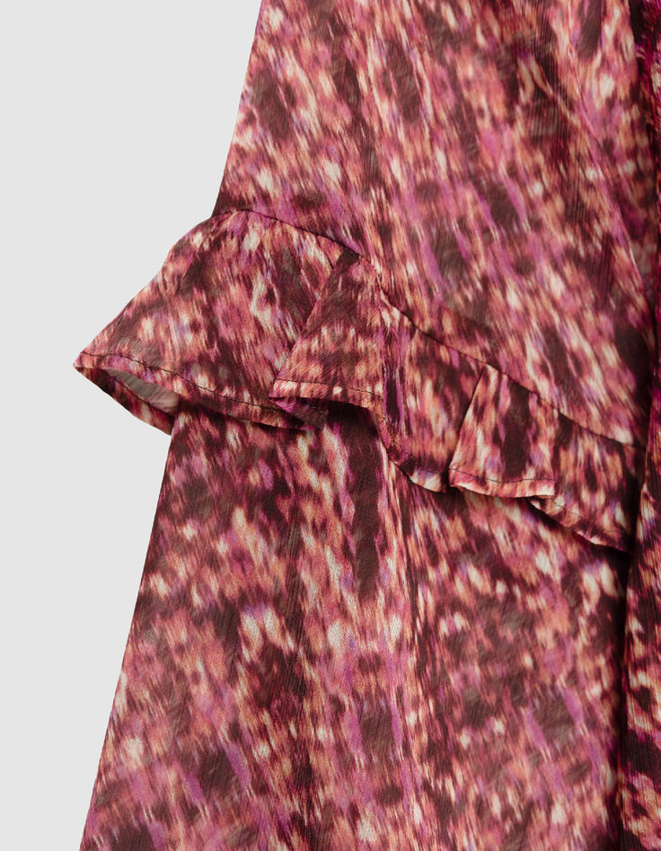 Blouse rose imprim&eacute; animalier Femme-8