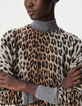 Jersey gris leopardo 100 % cachemira para mujer-4