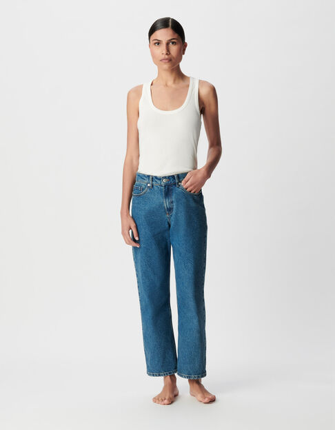 Blue cropped boyfriend jeans Charlotte Women - IKKS