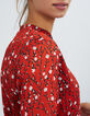 Top rojo cornalina estampado flores I.Code-5