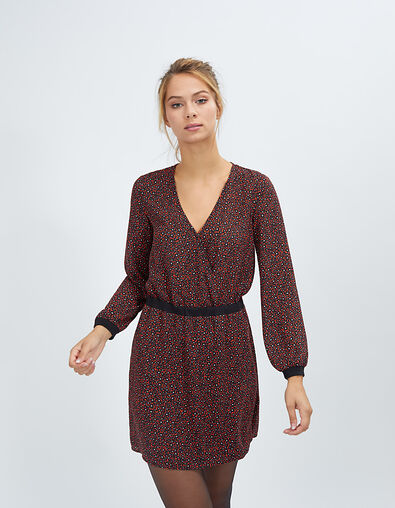 I.Code lipstick mini-flower print dress