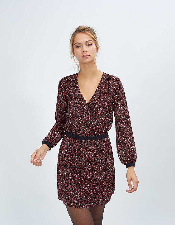 I.Code lipstick mini-flower print dress-1