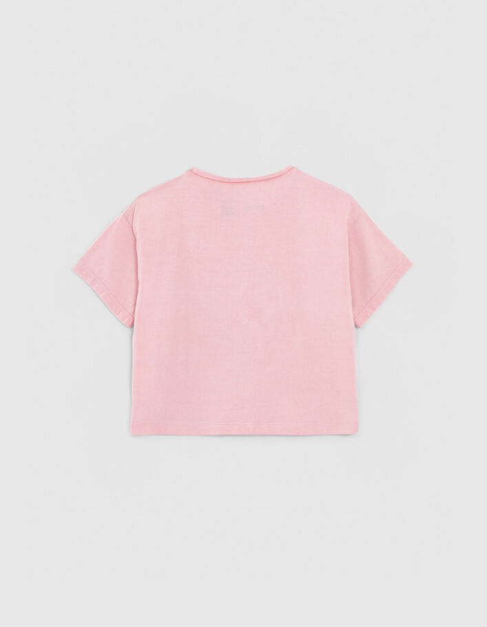 Rosa Mädchen-T-Shirt mit SMILEYWORLD-Stickerei - IKKS