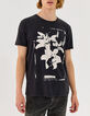 Schwarzes Herren-T-Shirt mit Rocker-Blumenprint-1