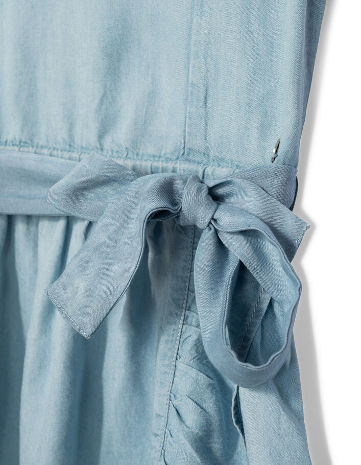 Fließendes Blue Bleach Mädchenkleid aus Tencel® - IKKS